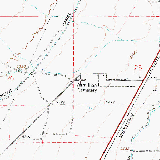 Topographic Map of Vermillion Cemetery, UT