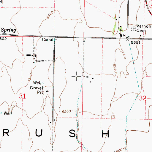 Topographic Map of Vernon Creek, UT