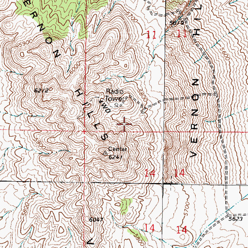 Topographic Map of Vernon Hills, UT