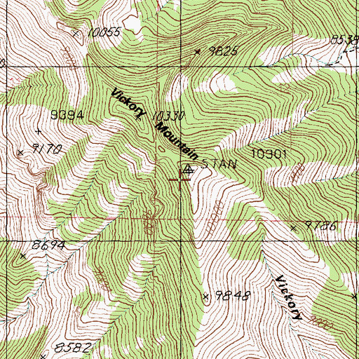 Topographic Map of Vickory Mountain, UT