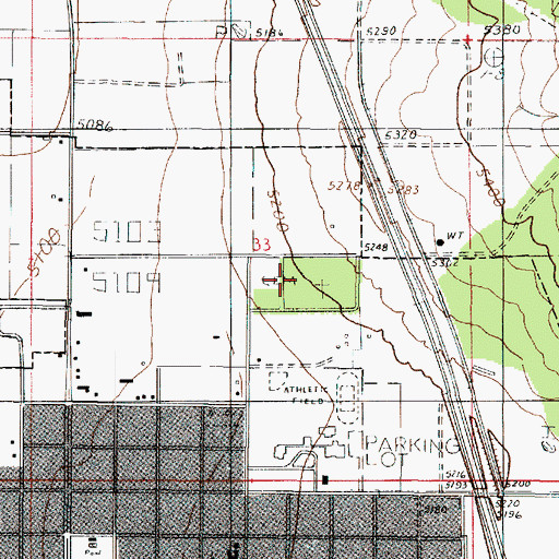 Topographic Map of Vine Bluff Cemetery, UT
