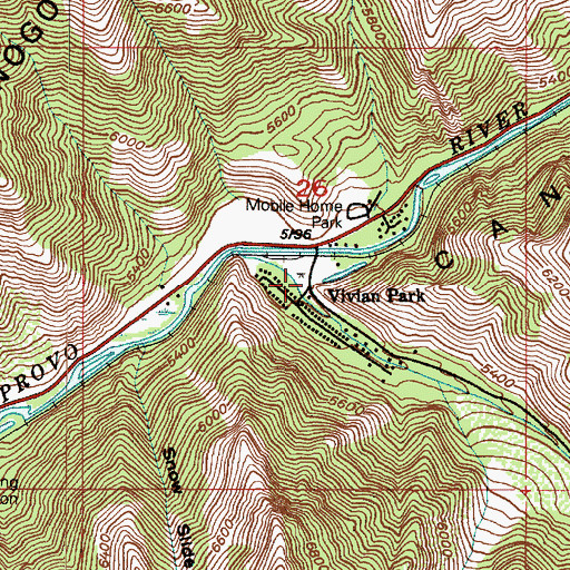 Topographic Map of Vivian Park, UT