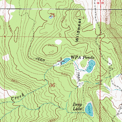 Topographic Map of W P A Ponds, UT