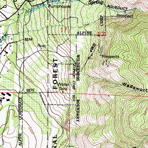 Topographic Map of Wadsworth Canyon, UT