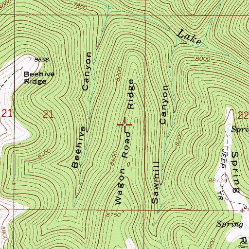 Topographic Map of Wagon Road Ridge, UT