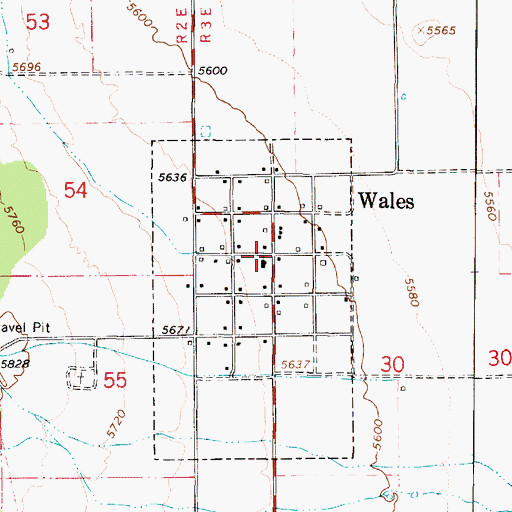 Topographic Map of Wales, UT