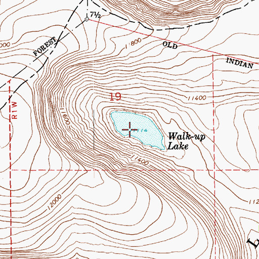 Topographic Map of Walk-Up Lake, UT