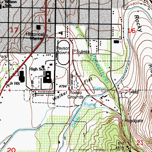 Topographic Map of Walker Flat, UT