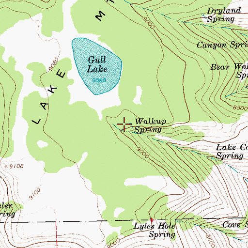 Topographic Map of Walkup Spring, UT