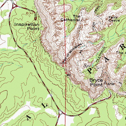 Topographic Map of Wall of Windows, UT