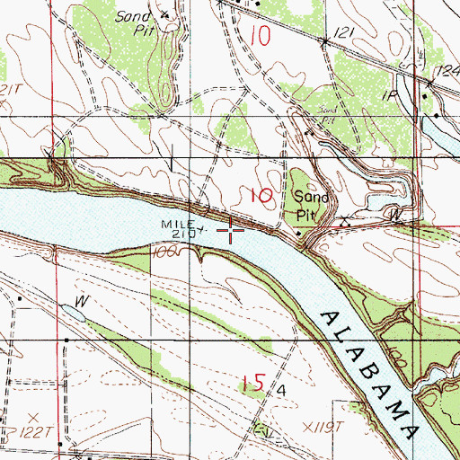 Topographic Map of Tarver Bar, AL