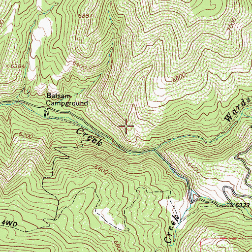 Topographic Map of Wardsworth Creek, UT