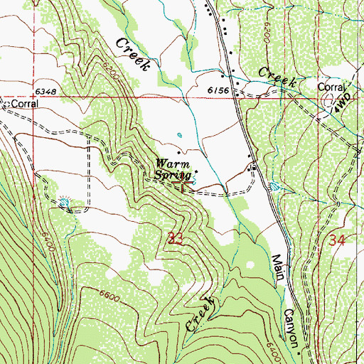 Topographic Map of Warm Spring, UT