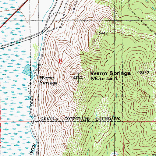 Topographic Map of Warm Springs Mountain, UT
