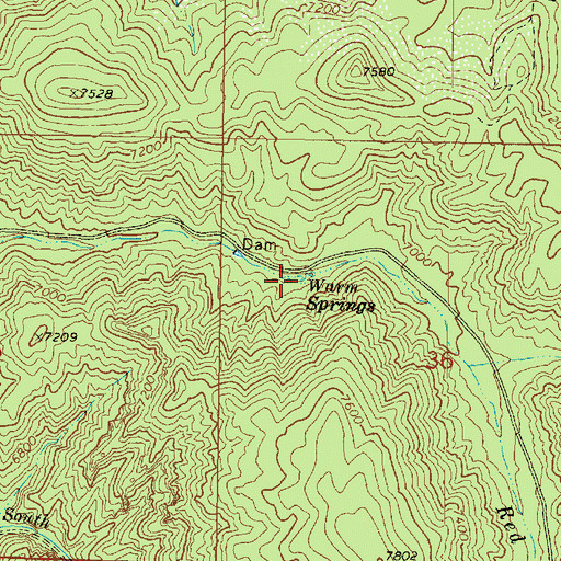 Topographic Map of Warm Springs, UT