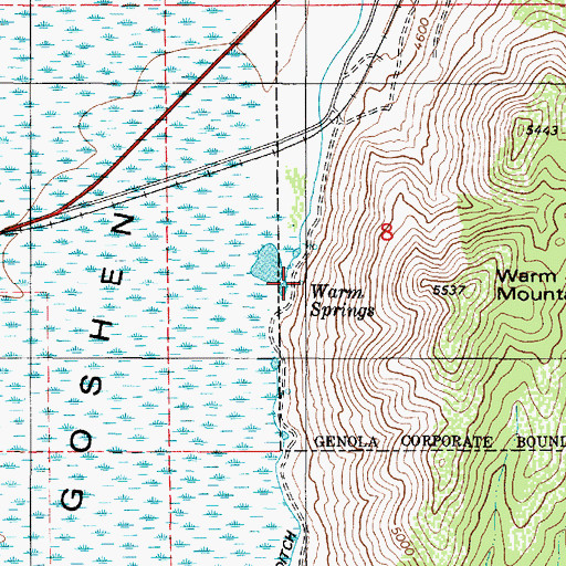 Topographic Map of Warm Springs, UT