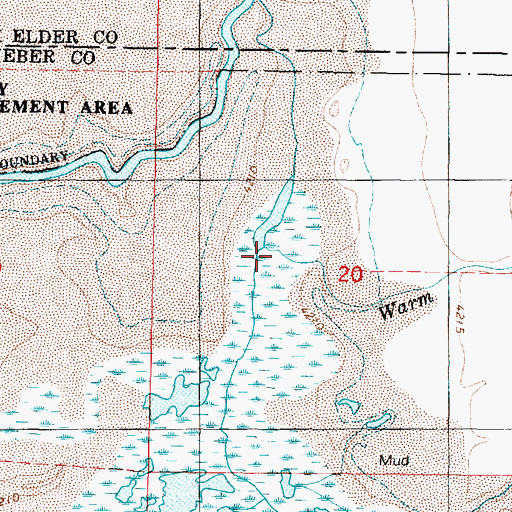 Topographic Map of Warm Springs Creek, UT