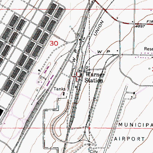 Topographic Map of Warner Station, UT