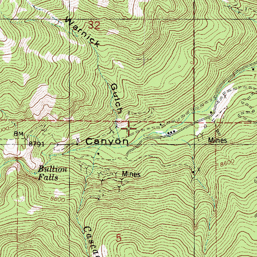 Topographic Map of Warnick Gulch, UT