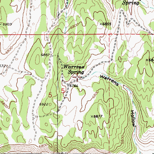 Topographic Map of Warrens Spring, UT