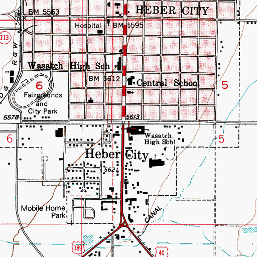 Topographic Map of Wasatch High School North Campus, UT