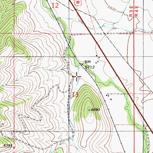 Topographic Map of Wash Canyon, UT