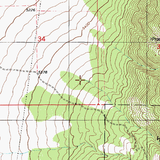Topographic Map of Wash Canyon, UT