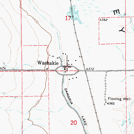 Topographic Map of Washakie, UT