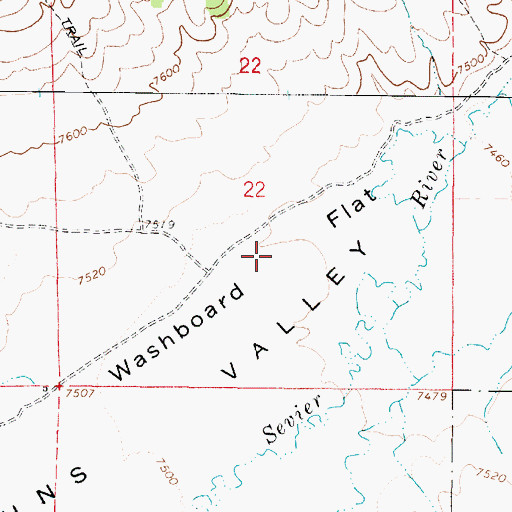 Topographic Map of Washboard Flat, UT