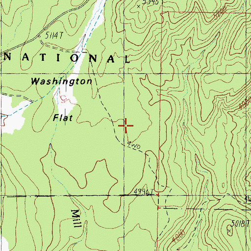 Topographic Map of Washington Flat, UT