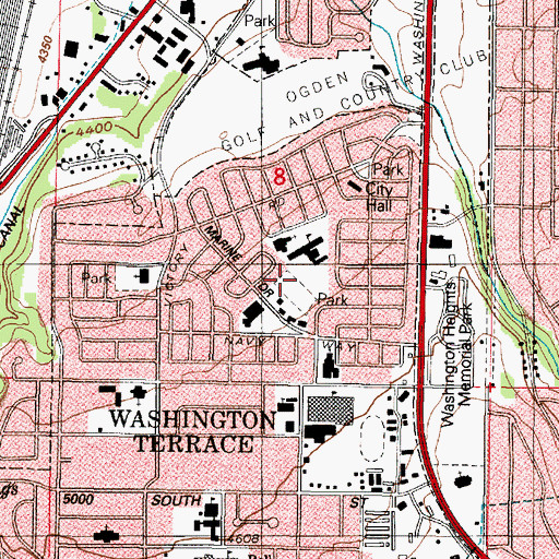Topographic Map of Washington Terrace Elementary School, UT