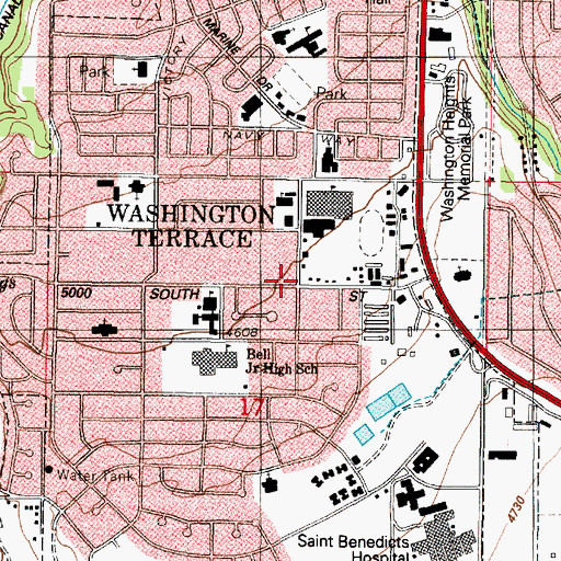 Topographic Map of Washington Terrace, UT