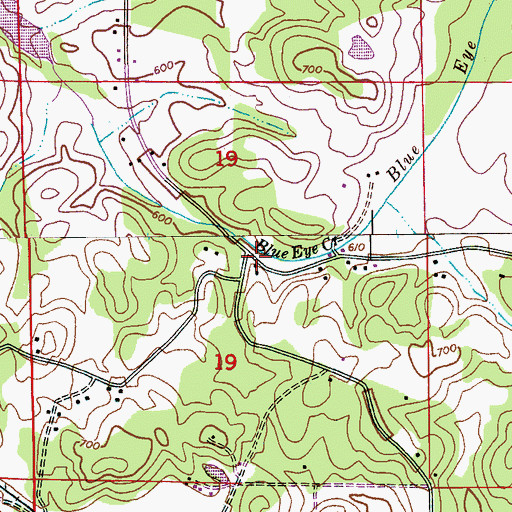 Topographic Map of Abercrombies Mill (historical), AL