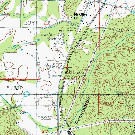 Topographic Map of Adairs (historical), AL