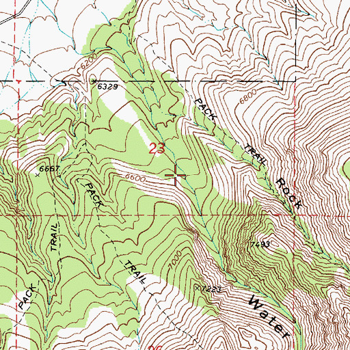 Topographic Map of Water Creek Canyon, UT
