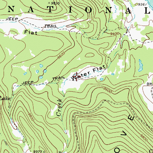 Topographic Map of Water Flat, UT