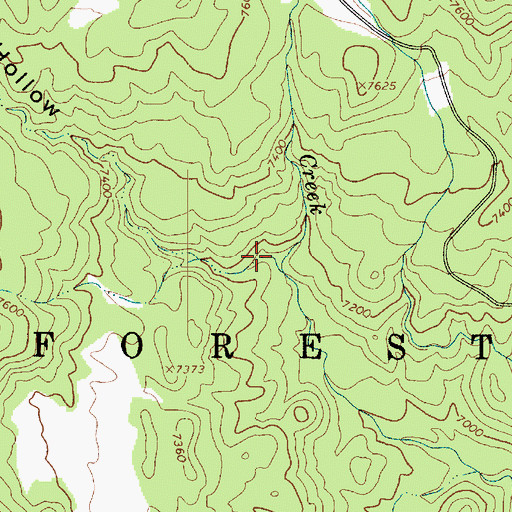Topographic Map of Water Hollow, UT