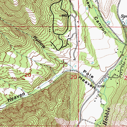 Topographic Map of Water Hollow, UT