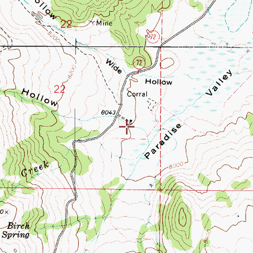 Topographic Map of Water Hollow, UT