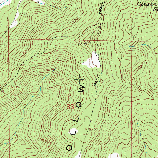 Topographic Map of Water Hollow Ridge, UT