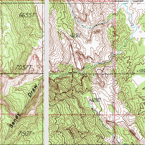 Topographic Map of Water Pocket Fold, UT