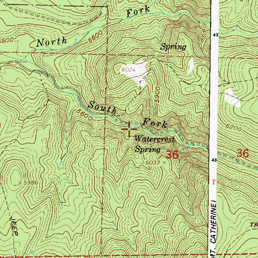 Topographic Map of Watercrest Spring, UT