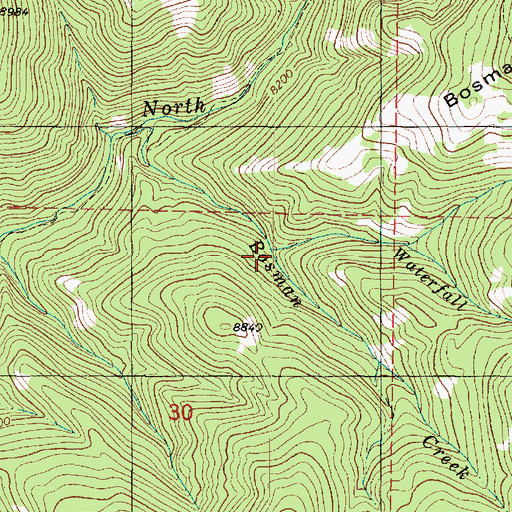 Topographic Map of Waterfull Creek, UT