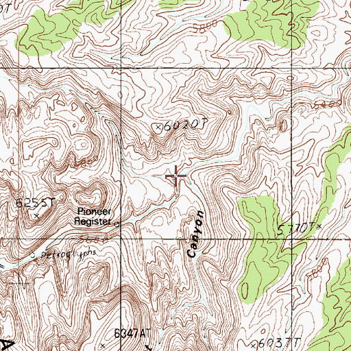 Topographic Map of Waterpocket Canyon, UT