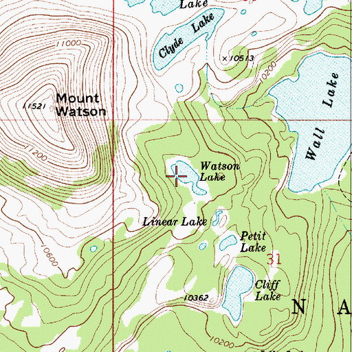 Topographic Map of Watson Lake, UT