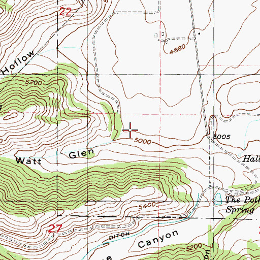 Topographic Map of Watt Glen, UT