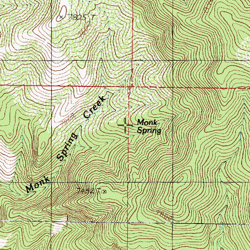 Topographic Map of Monk Spring, UT