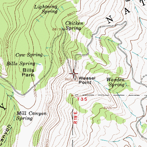 Topographic Map of Weasel Point, UT