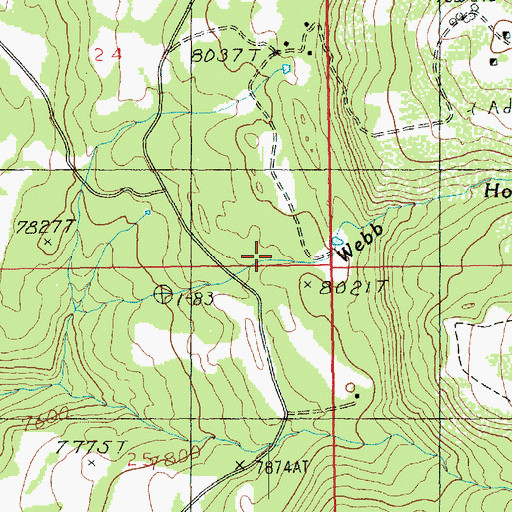 Topographic Map of Webb Hollow Creek, UT