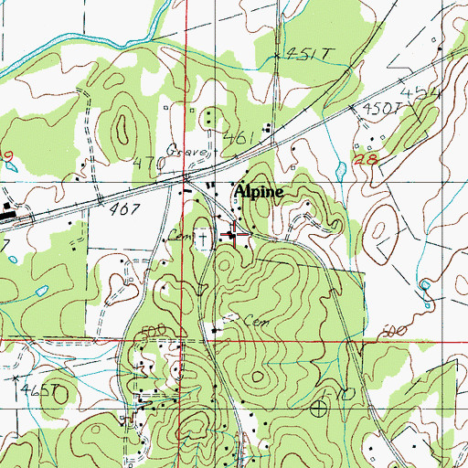 Topographic Map of Alpine Baptist Church, AL